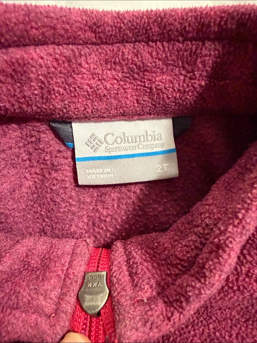Columbia Girls' Fleece Jacket - Raspberry - Picture 2 of 2